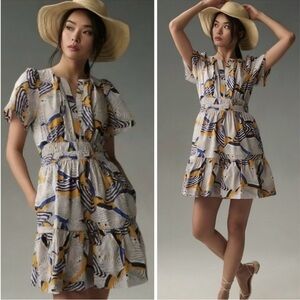 Anthropologie Somerset Blue Umbrella Dress